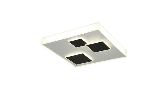 LED-DECKENLEUCHTE 51,5/51,5/10,5 cm - Schwarz/Weiß, Design, Kunststoff/Metall (51,5/51,5/10,5cm) - Ambiente