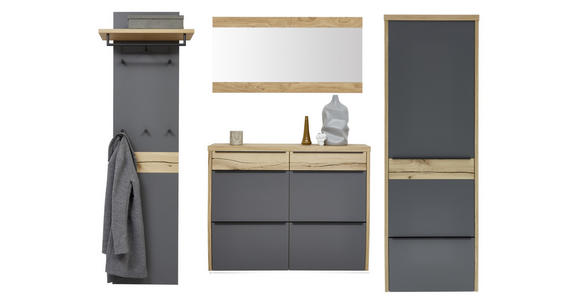 GARDEROBE 270/200/32 cm  - Eichefarben/Grau, Design, Holz/Holzwerkstoff (270/200/32cm) - Dieter Knoll