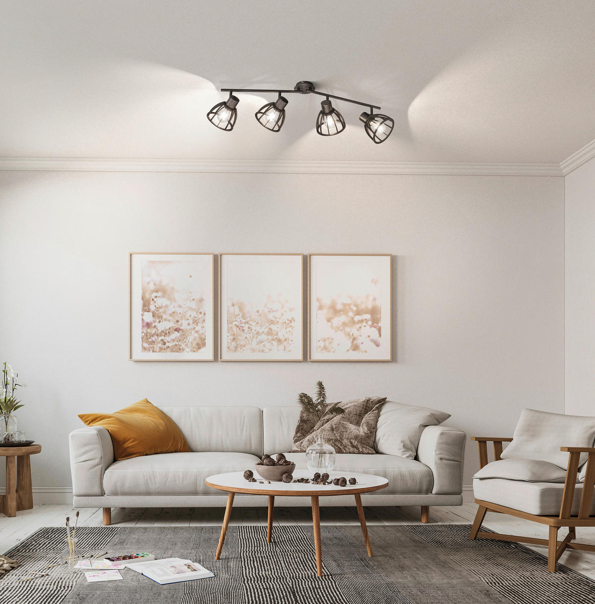 DECKENLEUCHTE     - Schwarz, Basics, Metall (14/79cm) - Fischer & Honsel