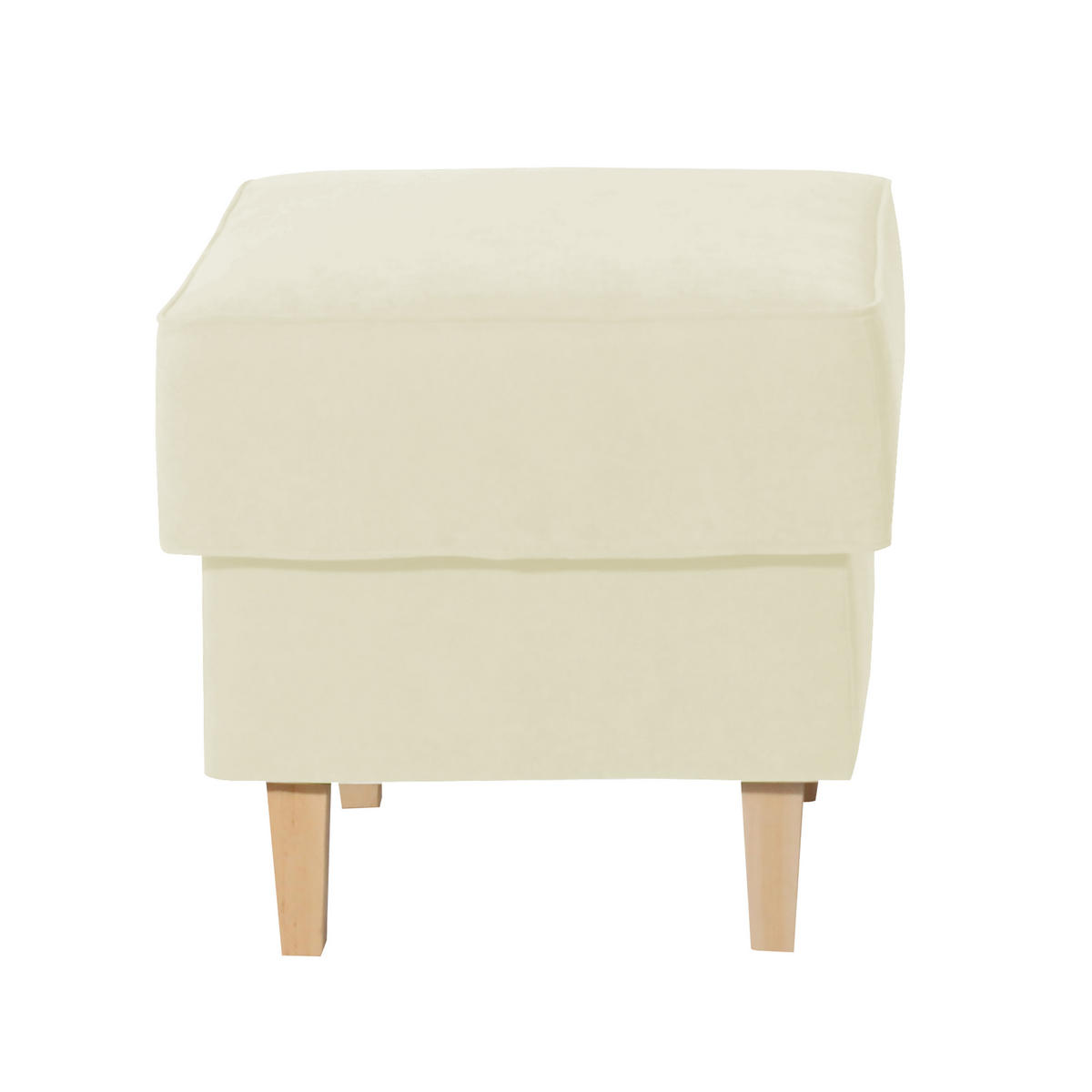 HOCKER Velours Creme  - Buchefarben/Creme, Design, Holz/Textil (53/45/53cm) - Max Winzer