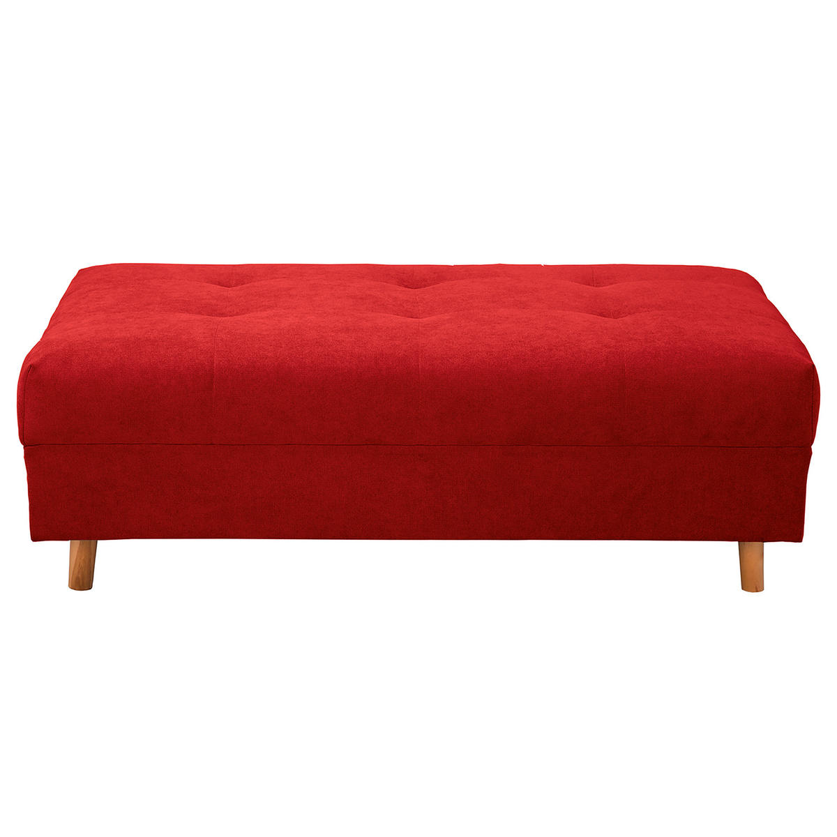 ECKSOFA inkl. Hocker Ariella in Mikrofaser Rot  161/231 cm  - Rot/Naturfarben, Design, Holz/Textil (161/231cm) - Livetastic