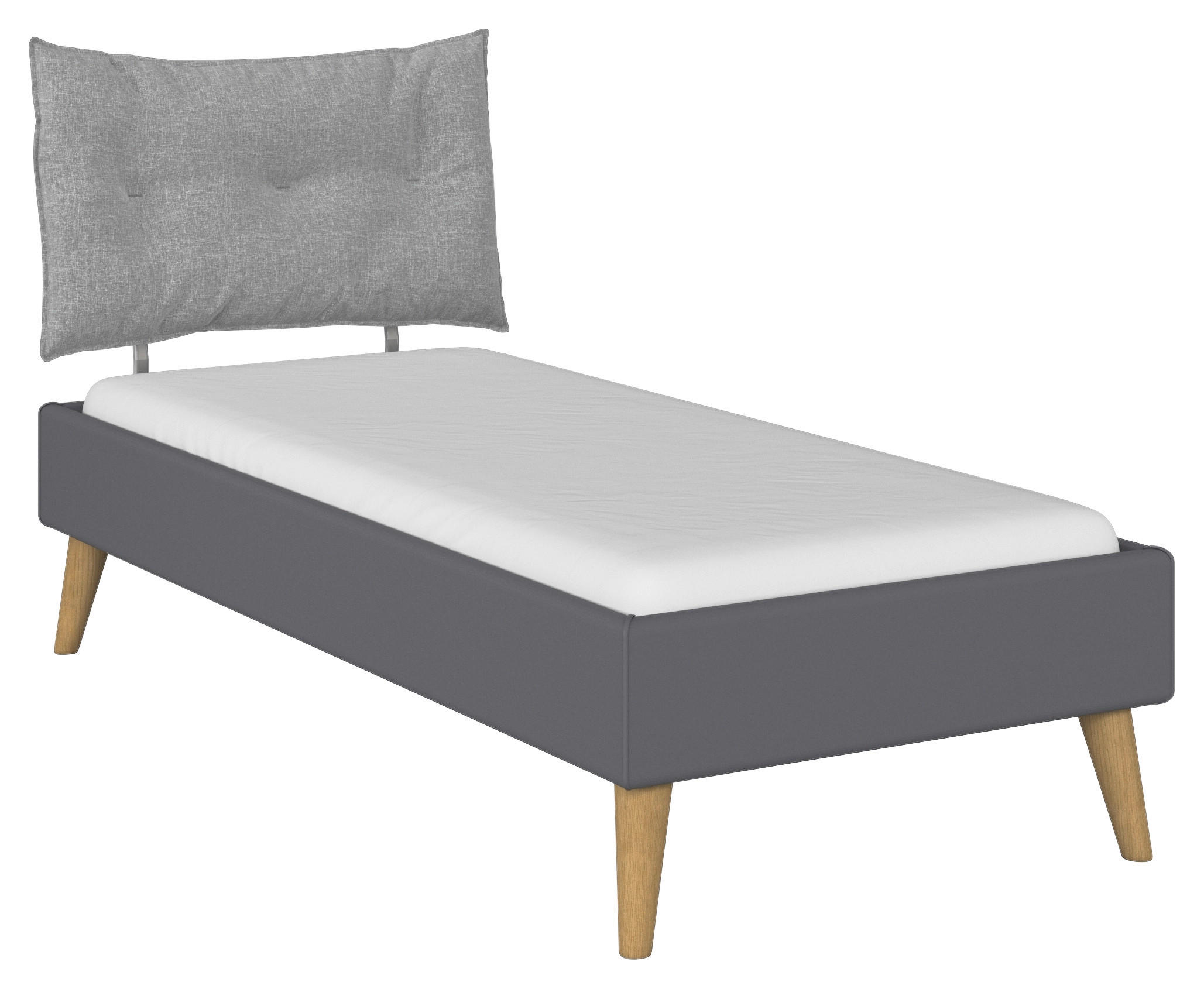 BETT 90/200 cm  in Grau  - Wildeiche/Grau, Design, Holz/Holzwerkstoff (90/200cm) - Carryhome