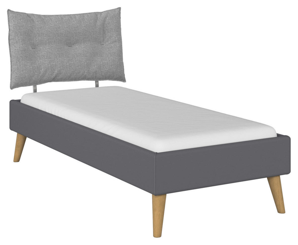 BETT 90/200 cm  in Grau  - Wildeiche/Grau, Design, Holz/Holzwerkstoff (90/200cm) - Carryhome