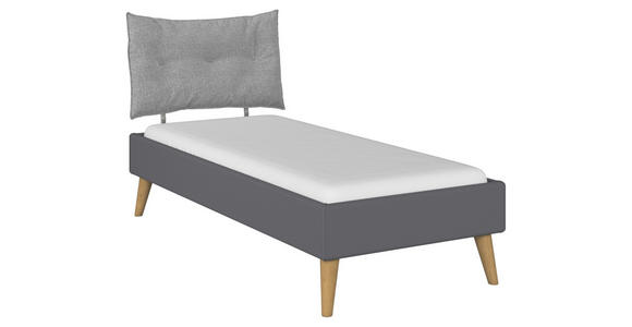 BETT 90/200 cm  in Grau  - Wildeiche/Grau, Design, Holz/Holzwerkstoff (90/200cm) - Carryhome