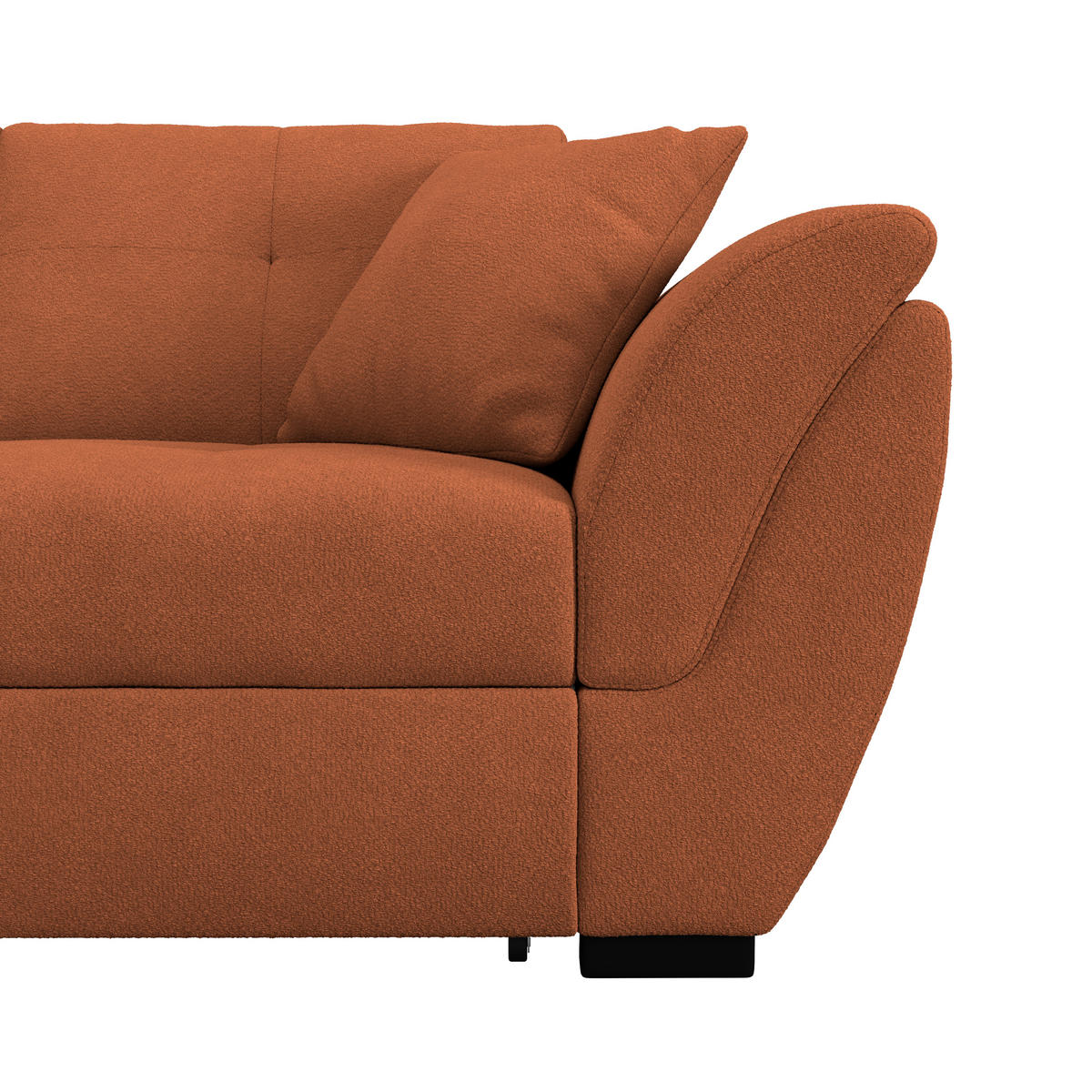 ECKSOFA Terracotta Zierkissen, Bettkasten, Schlaffunktion, Rücken echt  - Terracotta/Schwarz, KONVENTIONELL, Kunststoff/Textil (187/278cm) - MID.YOU