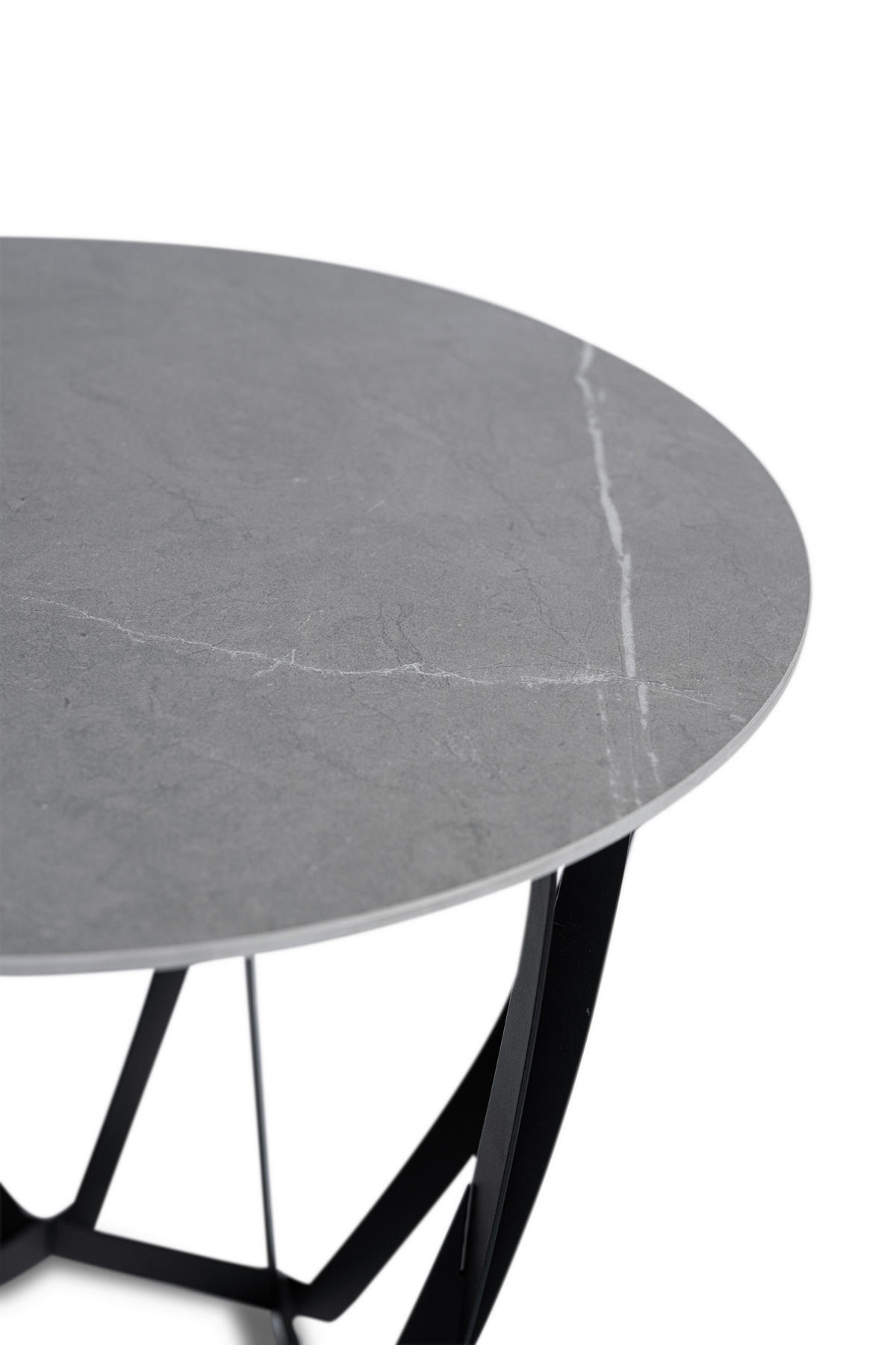 BEISTELLTISCH 50/50/50 cm Grau, Schwarz rund  - Schwarz/Grau, Basics, Stein/Metall (50/50/50cm) - Xora