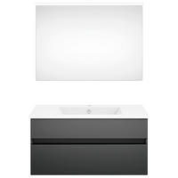 BADEZIMMER  in 92 cm  - Dunkelgrau/Weiß, KONVENTIONELL, Holzwerkstoff (92cm) - Puris