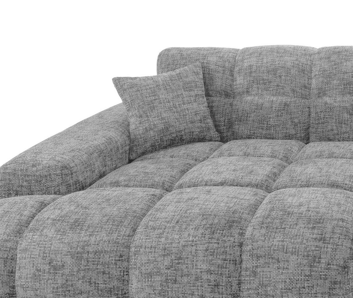 ECKSOFA in Struktur Silberfarben  - Silberfarben/Schwarz, Modern, Kunststoff/Textil (152/301cm) - Livetastic