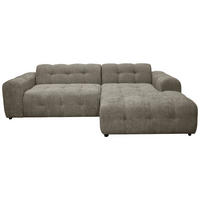 ECKSOFA  Bouclé Hellbraun  - Hellbraun/Schwarz, Design, Kunststoff/Textil (270/175cm) - MID.YOU