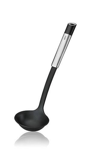 SCHÖPFLÖFFEL Primeline  - Edelstahlfarben/Schwarz, Basics, Kunststoff/Metall (33,5/6,4/9,5cm) - Gefu