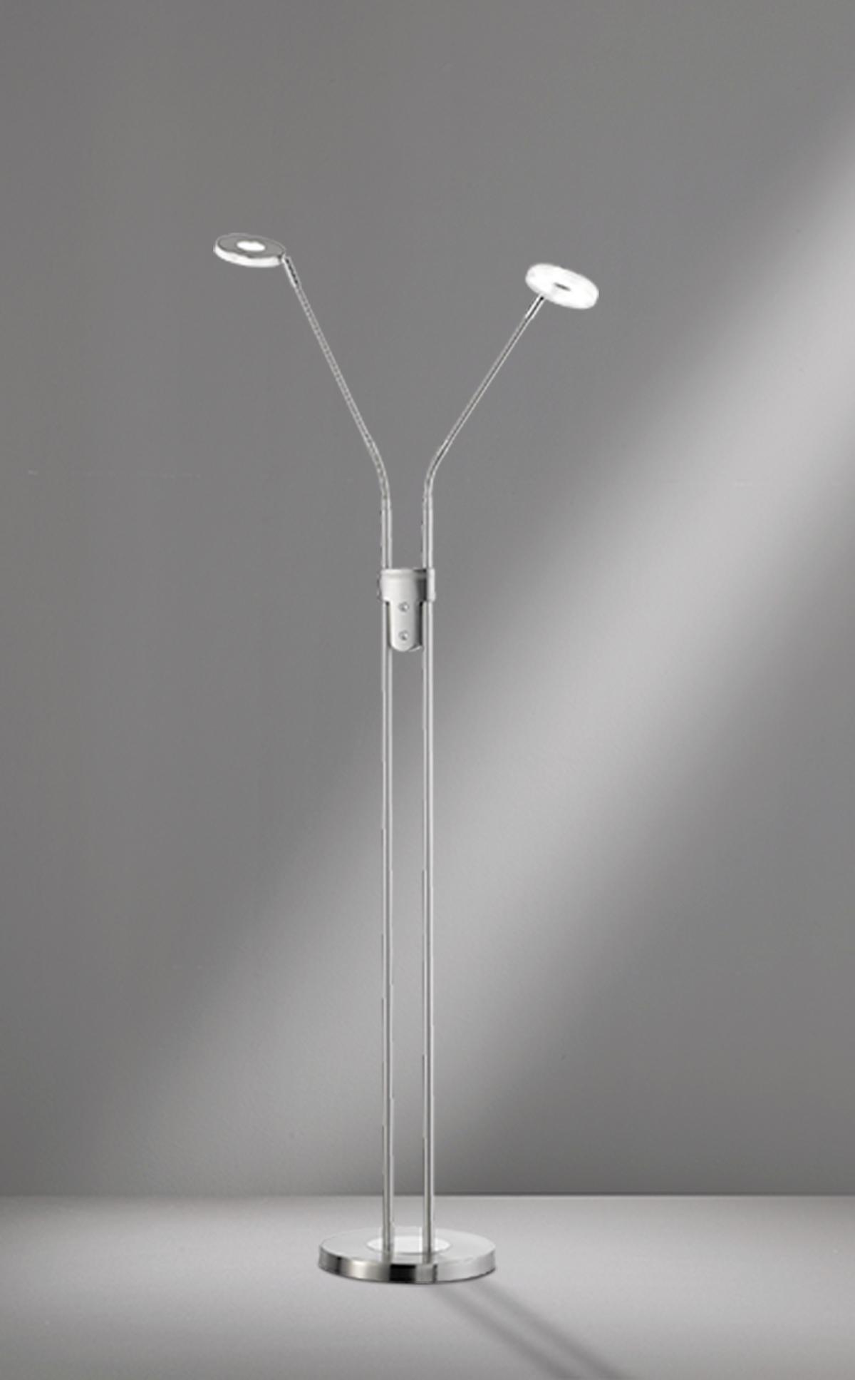 LED-STEHLEUCHTE - Chromfarben/Nickelfarben, Basics, Glas/Metall (25/150cm) - Fischer & Honsel