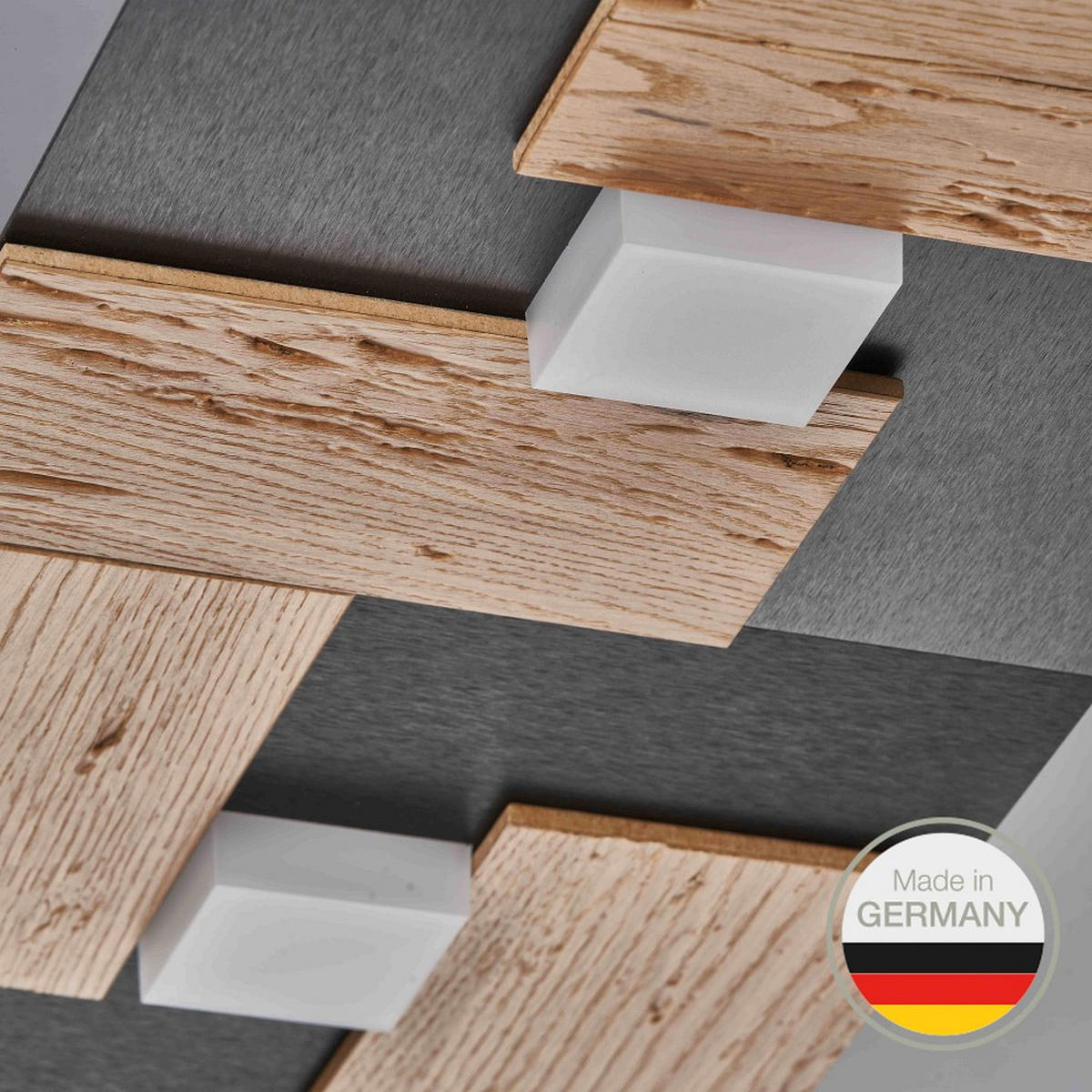 LED-DECKENLEUCHTE 662 77/26/5 cm   - Wildeiche, Natur, Metall (77/26/5cm) - Ambiente