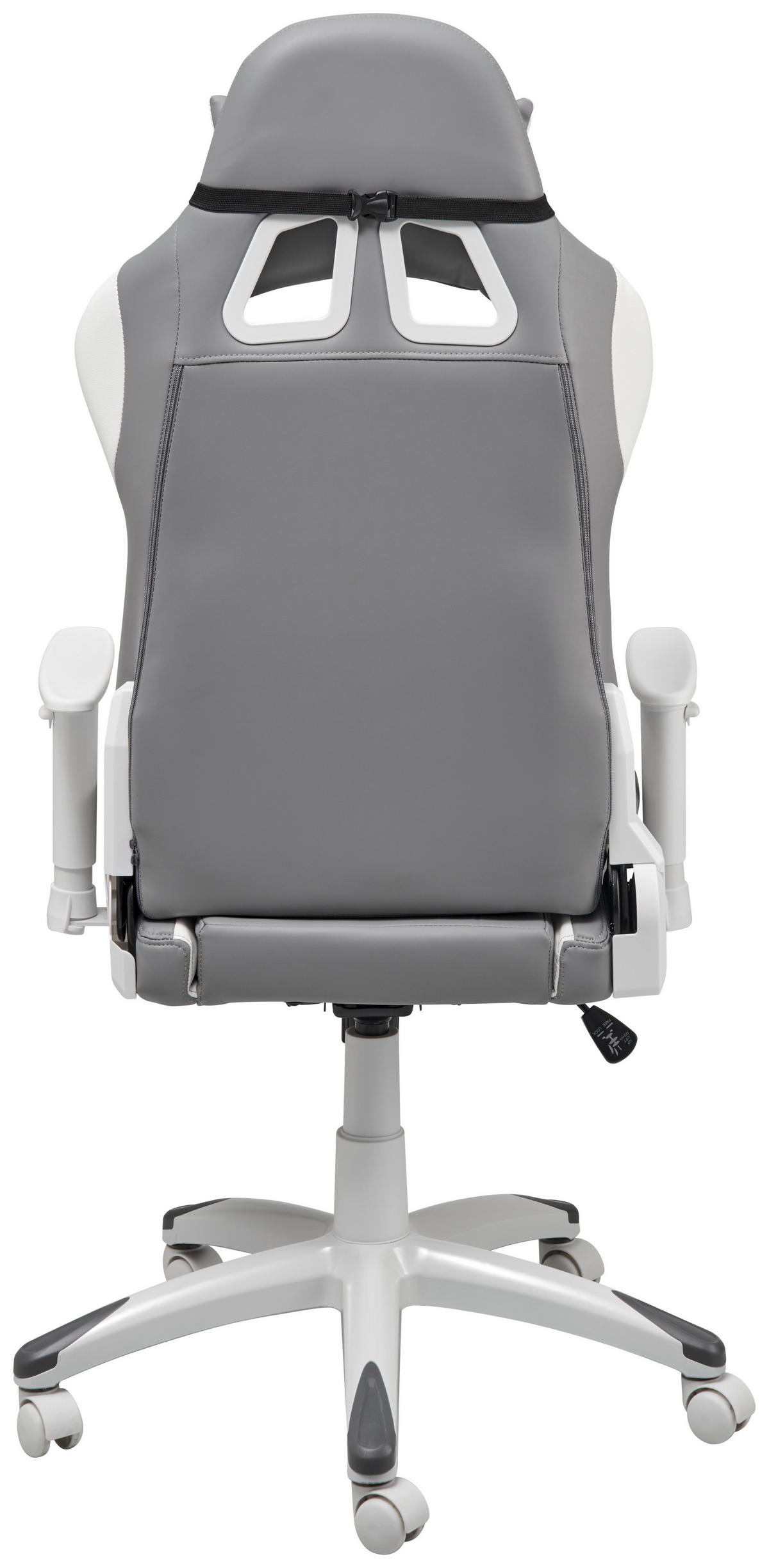 GAMINGSTUHL  in Lederlook Grau, Weiss  - Weiss/Grau, Modern, Kunststoff/Textil (66/126-134/59cm) - Livetastic