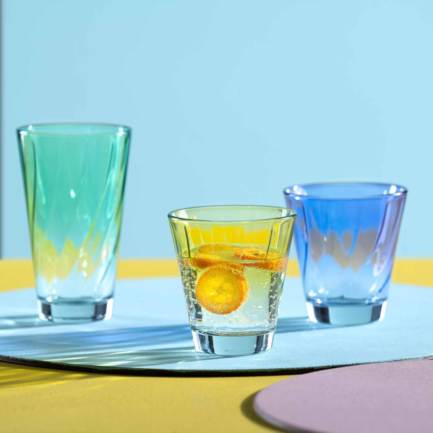 WHISKY-GLÄSERSET 215,00 ml 4-teilig  - Blau, Design, Glas (8,50/9,00/8,50cm) - Leonardo