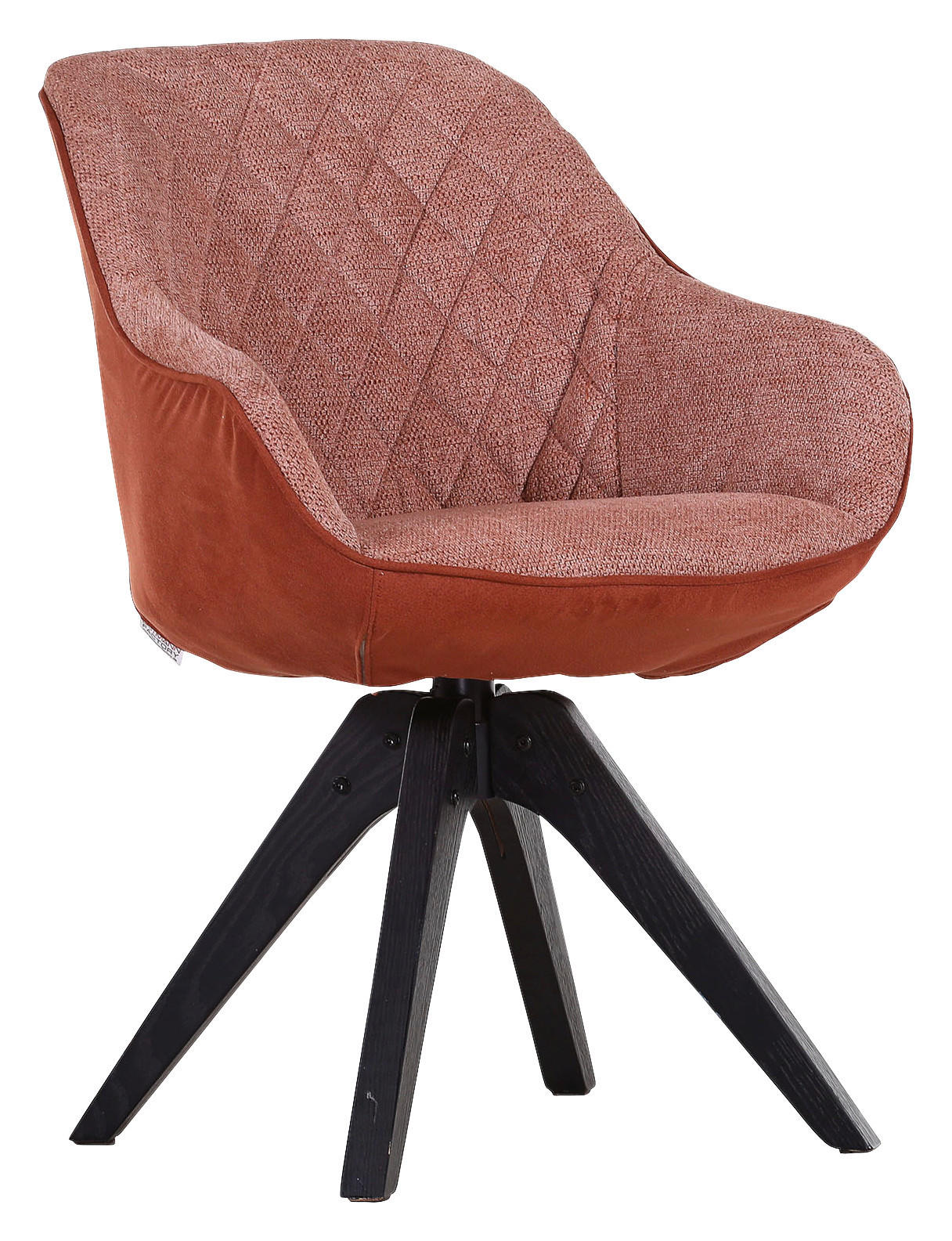 Scaun Cu Brațe din lemn, textil, portocaliu, negru,  - portocaliu/negru, Lifestyle, lemn/textil (60/83/50/65cm) - Landscape