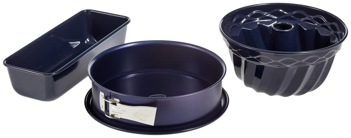 SADA FOREM NA PEČENÍ   - tmavě modrá, Basics, kov - Dr.Oetker