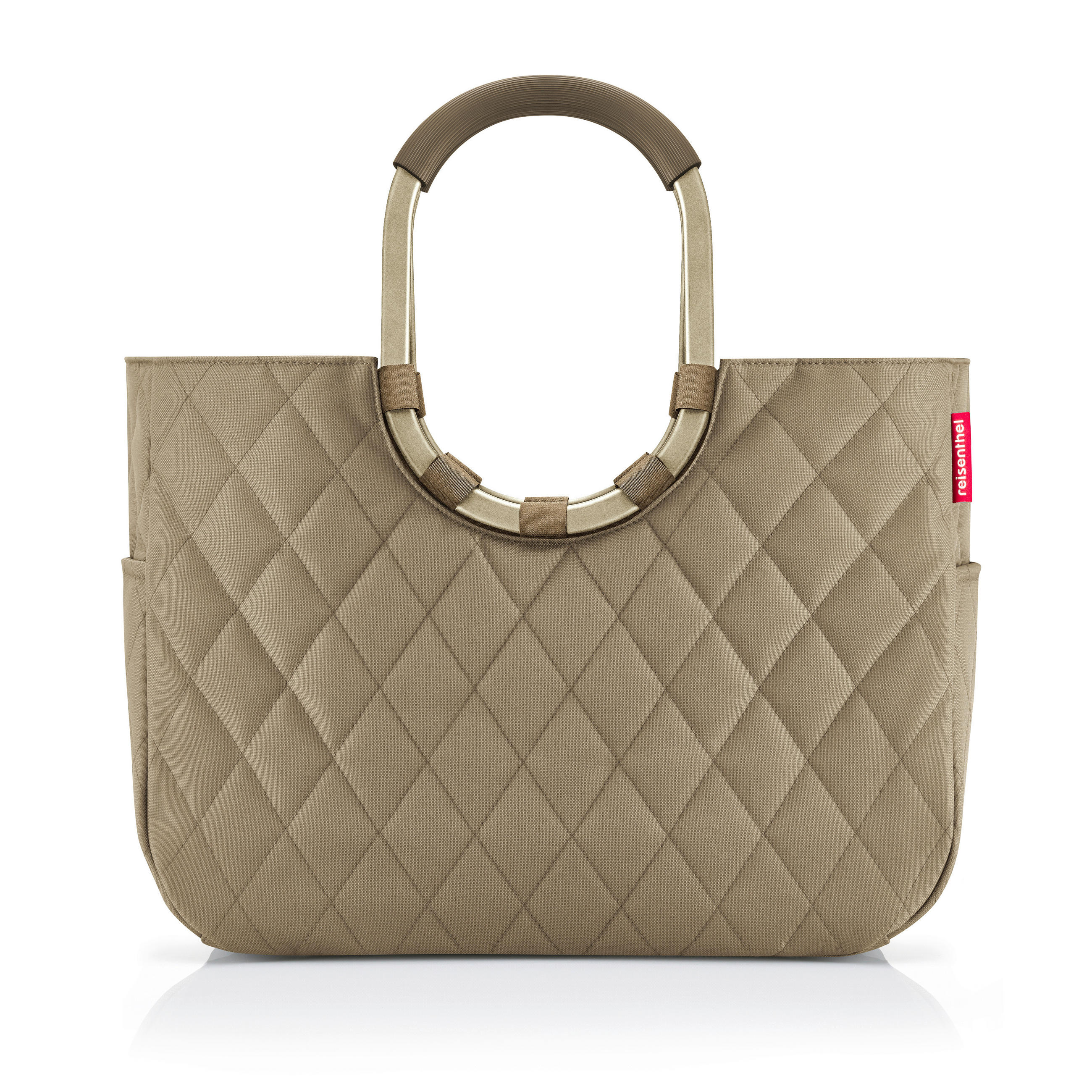 EINKAUFSKORB Rhombus Olive 25 L  - Roségold/Olivgrün, Basics, Textil (46/34,5/25cm) - Reisenthel