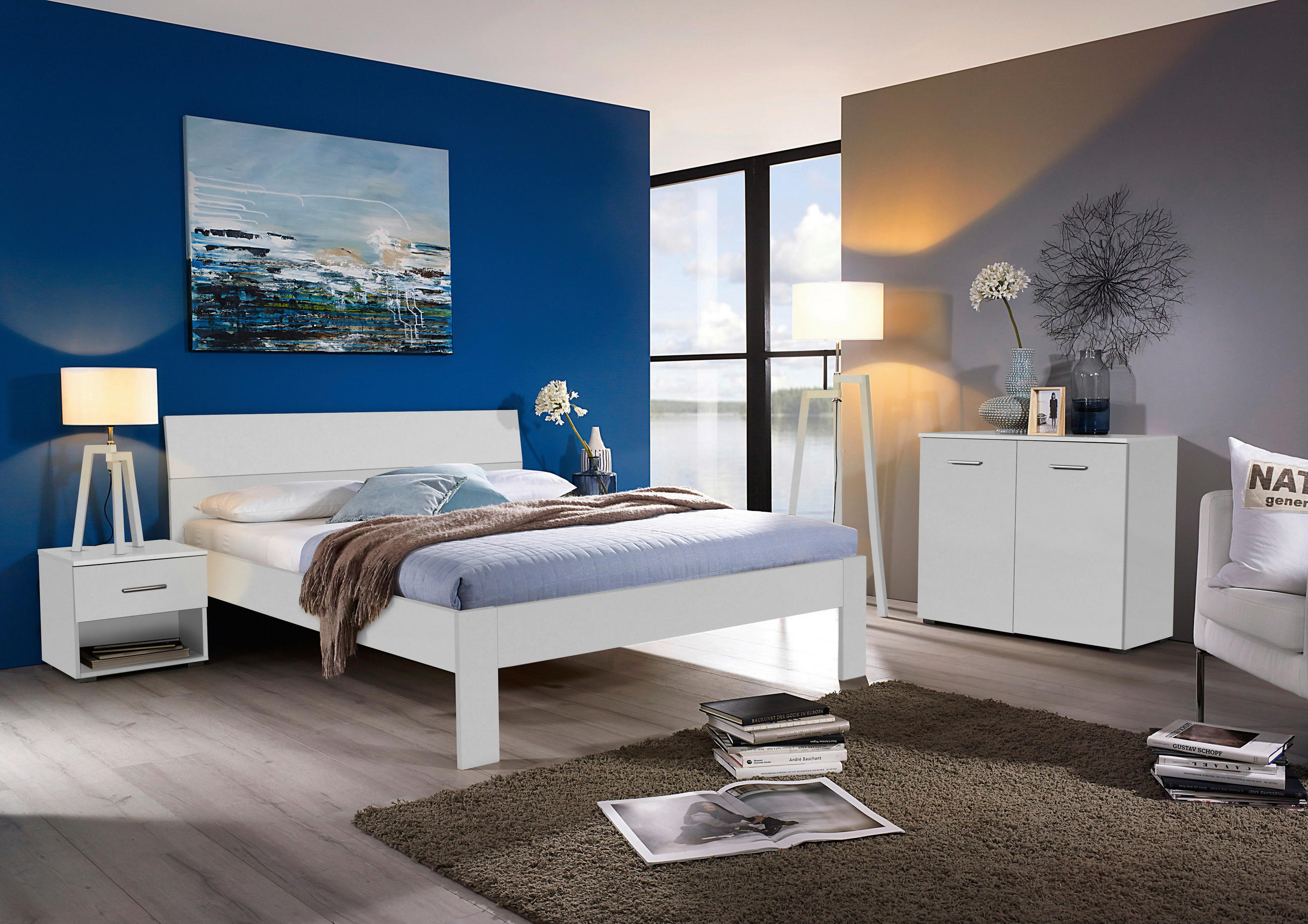 BETT 90/200 cm  in Weiss   - Weiss, Basics, Holzwerkstoff (90/200cm) - Xora