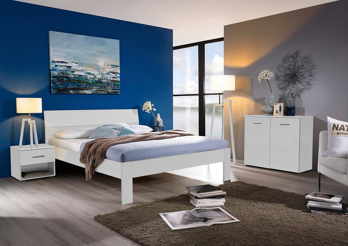 BETT 90/200 cm  in Weiss   - Weiss, Basics, Holzwerkstoff (90/200cm) - Xora
