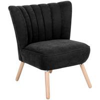 SESSEL in Velours Schwarz  - Buchefarben/Schwarz, Design, Holz/Textil (70/80/66cm) - Max Winzer