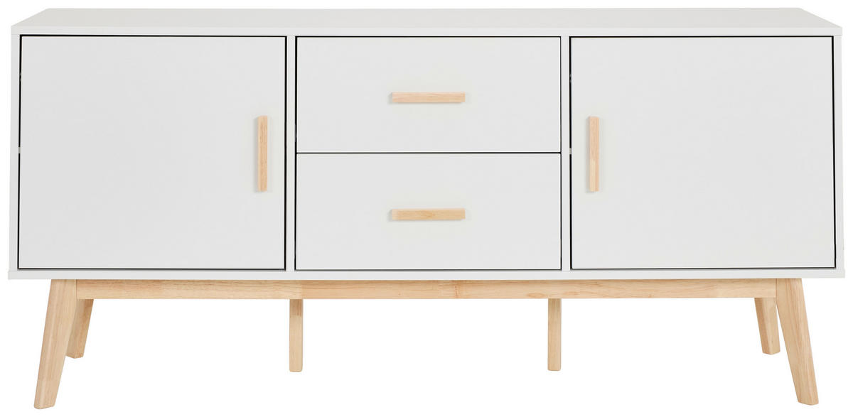 SIDEBOARD 160/72/40 cm  in Naturfarben, Weiss  - Weiss/Naturfarben, Design, Holz/Holzwerkstoff (160/72/40cm) - MID.YOU