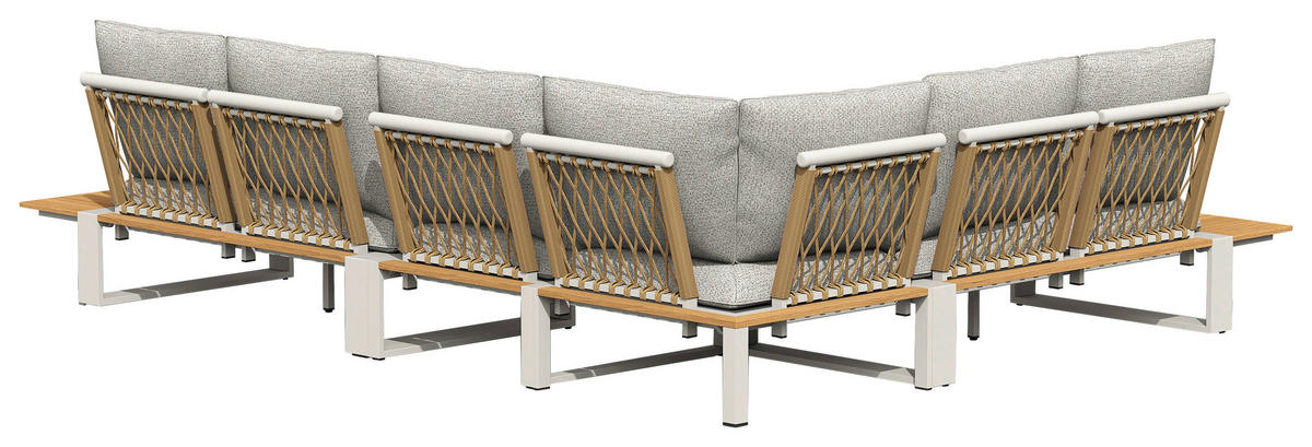 LOUNGEGARNITUR 4-teilig  - Creme/Teakfarben, Basics, Holz/Textil (247/247cm) - Tierra Outdoor