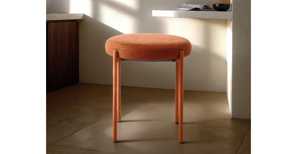 HOCKER Webstoff Terracotta - Rostfarben/Terracotta, Basics, Textil/Metall (43,5/48/43,5cm) - Xora
