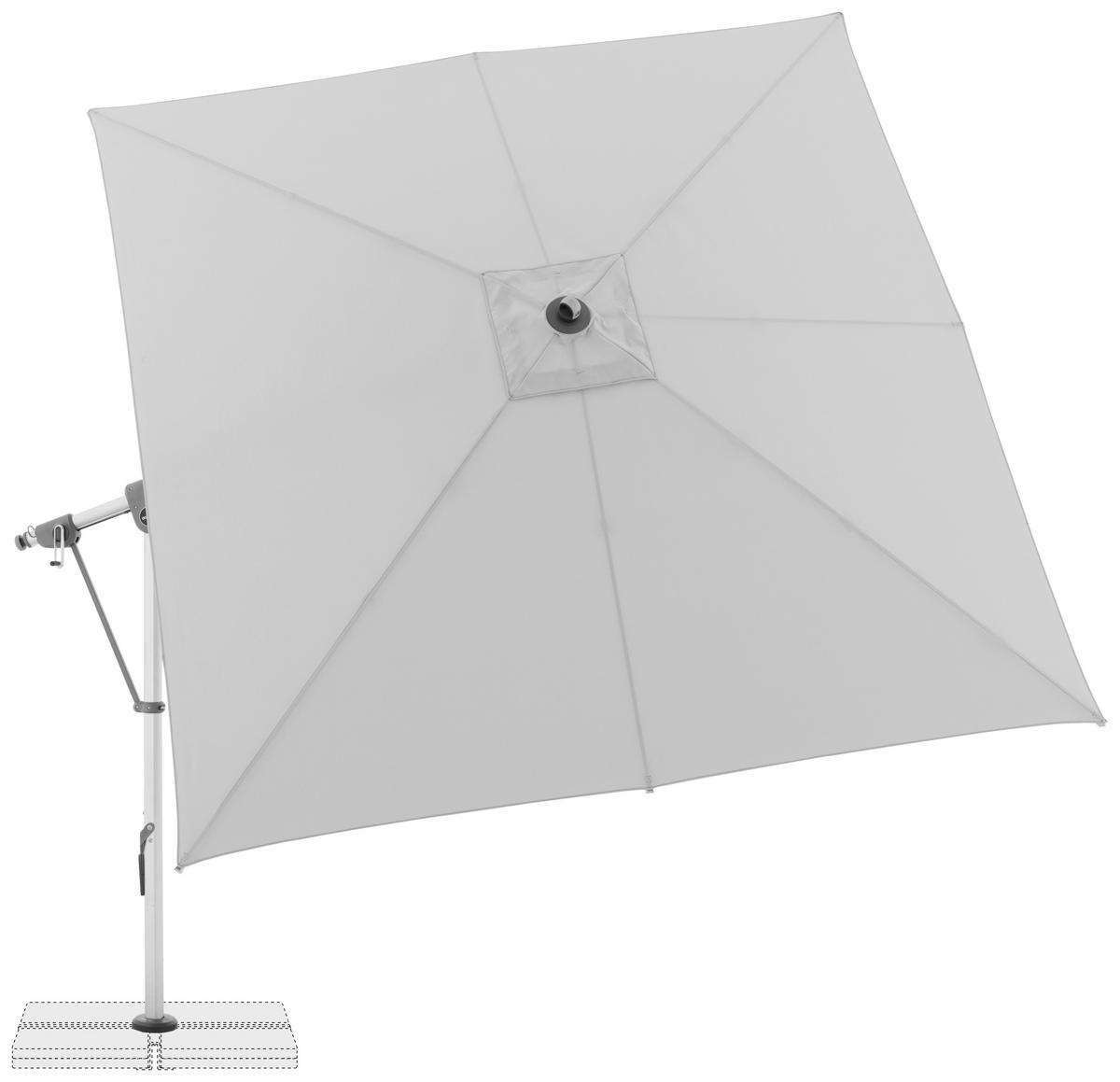 AMPELSCHIRM 300x300 cm  - Hellgrau, Basics, Textil/Metall (300/300cm) - Doppler