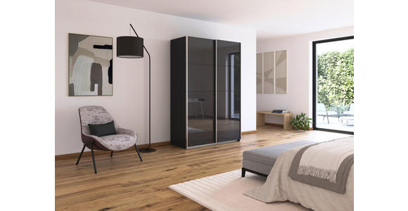 SCHWEBETÜRENSCHRANK  in Grau  - Alufarben/Grau, KONVENTIONELL, Glas/Holzwerkstoff (181/229/62cm) - Xora