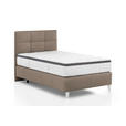 BOXSPRINGBETT 120/200 cm  in Beige  - Chromfarben/Beige, KONVENTIONELL, Leder/Textil (120/200cm) - Novel