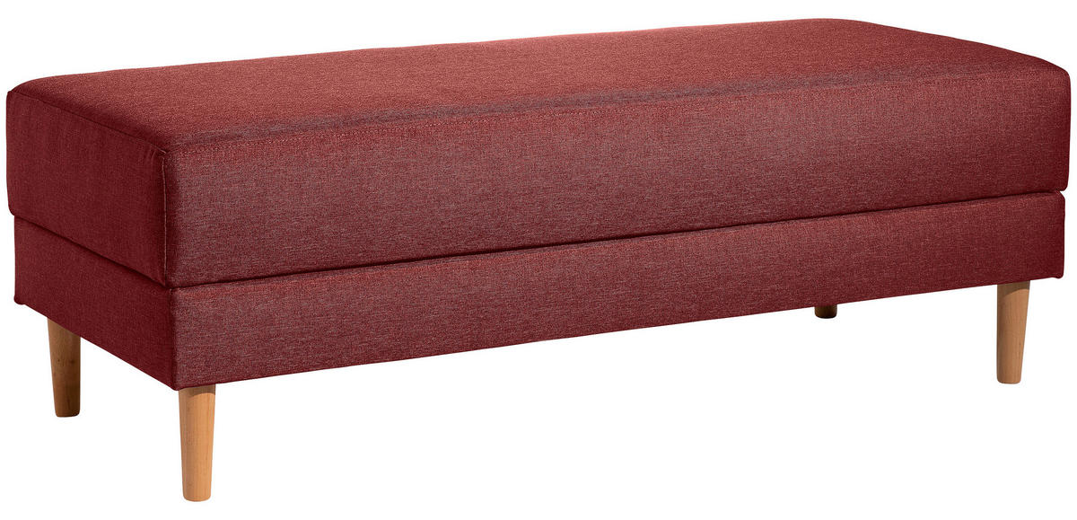 ECKSCHLAFSOFA in Flachgewebe Rot  - Rot/Erlefarben, Design, Holz/Textil (230/93/152cm) - Max Winzer