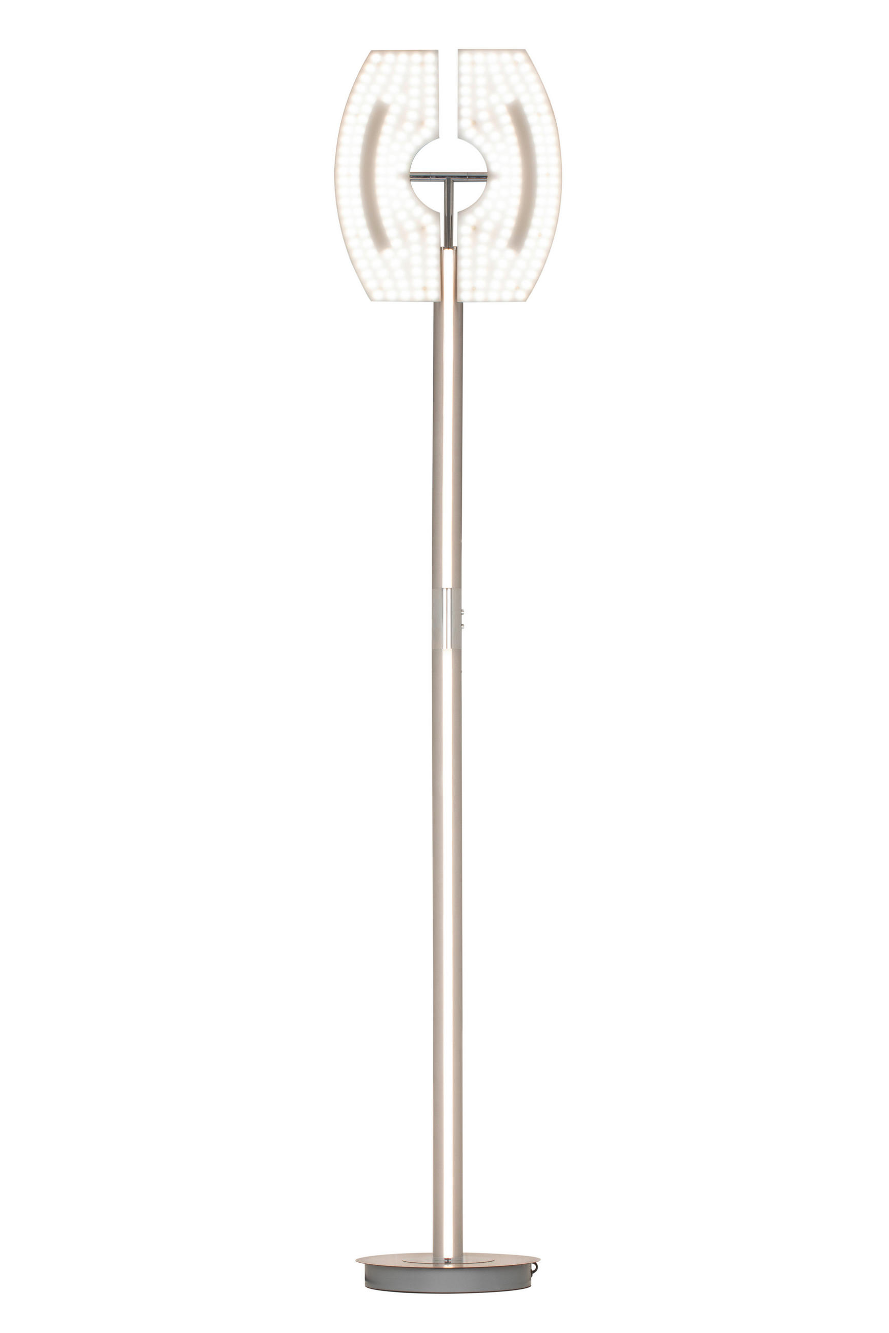 STOJACÍ LED SVÍTIDLO, 44/38/183 cm - bílá/barvy chromu, Basics, kov/plast (44/38/183cm) - Dieter Knoll