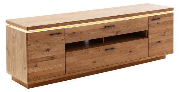 LOWBOARD in 210/68/50 cm - Eichefarben/Anthrazit, Natur, Holz/Holzwerkstoff (210/68/50cm) - Linea Natura