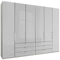 DREHTÜRENSCHRANK 300/236/58 cm 6-türig Weiß  - Chromfarben/Weiß, KONVENTIONELL, Glas/Holzwerkstoff (300/236/58cm) - Dieter Knoll