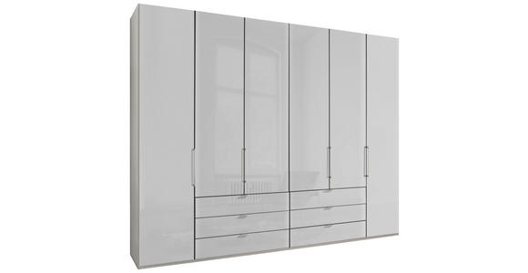 DREHTÜRENSCHRANK 300/236/58 cm 6-türig  - Chromfarben/Weiß, KONVENTIONELL, Glas/Holzwerkstoff (300/236/58cm) - Dieter Knoll