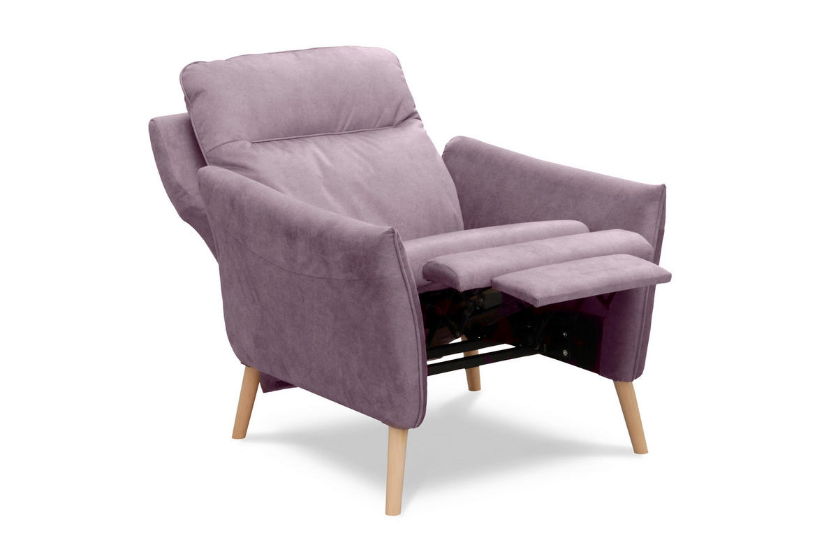 RELAXSESSEL in Textil Rosa  - Buchefarben/Rosa, Design, Holz/Textil (88/110/92cm) - Livetastic
