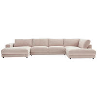WOHNLANDSCHAFT in Cord Taupe  - Taupe/Schwarz, Design, Kunststoff/Textil (190/425/224cm) - Hom`in
