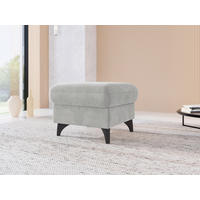 HOCKER in Textil Silberfarben  - Silberfarben/Schwarz, KONVENTIONELL, Textil/Metall (58/48/58cm) - Sit & More