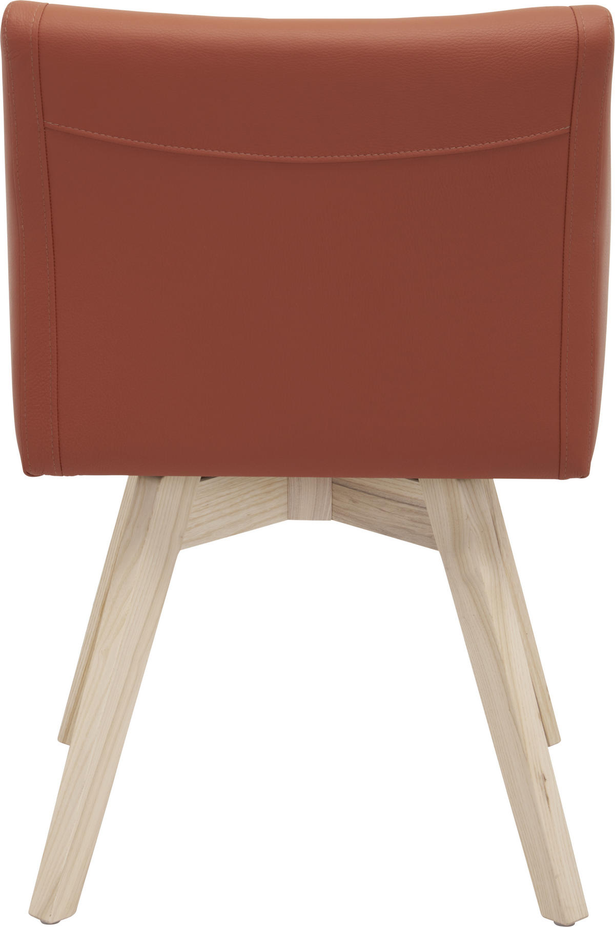 ARMLEHNSTUHL  in Echtleder  - Eschefarben/Orange, Design, Leder/Holz (56/82,5/59cm) - Invivus