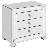 KOMÓD 80,7/74/45,3 cm  - ezüstszínű, Design, faalapú anyag/Üveg (80,7/74/45,3cm) - Xora