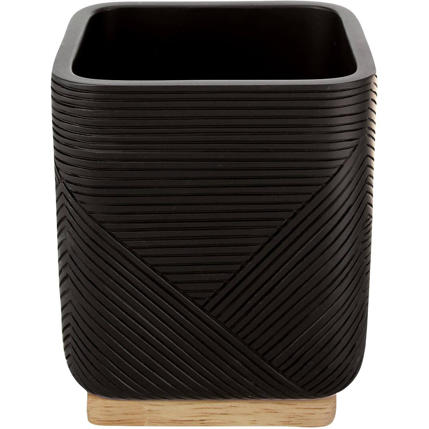ZAHNPUTZBECHER  - Schwarz, Basics, Naturmaterialien/Kunststoff (8/9.7/8cm) - Kleine Wolke