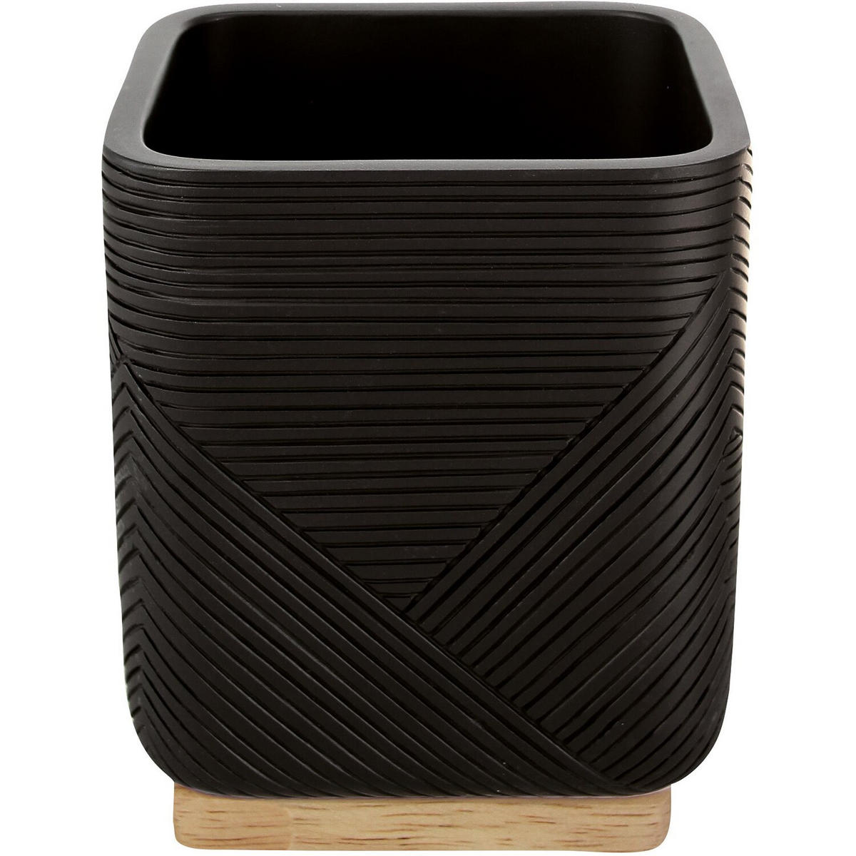 ZAHNPUTZBECHER  - Schwarz, Basics, Naturmaterialien/Kunststoff (8/9.7/8cm) - Kleine Wolke