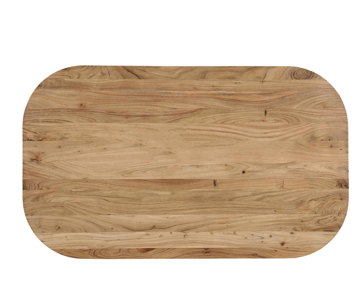 ESSTISCH Weiß, Akaziefarben rechteckig   - Weiß/Akaziefarben, MODERN, Holz/Metall (160/95/76cm) - Lomoco