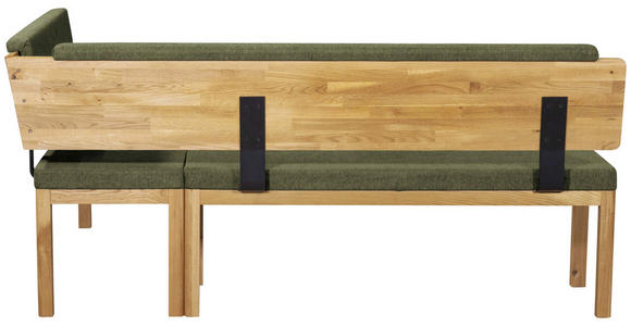 ECKBANK 208/171 cm Webstoff Grün, Eichefarben Eiche vollmassiv - Eichefarben/Grün, KONVENTIONELL, Holz/Textil (208/171cm) - Linea Natura