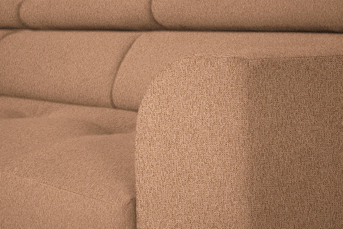 ECKSOFA in Webstoff Rostfarben  205/280 cm  - Rostfarben/Schwarz, Design, Textil/Metall (205/280cm) - Xora