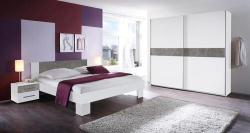 SPAVAĆA SOBA siva, bela - siva/bela, Dizajnerski, pločasti materijal (180/200cm) - Xora