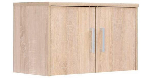 AUFSATZSCHRANK 72/43/36 cm  - Silberfarben/Sonoma Eiche, Basics, Holzwerkstoff/Metall (72/43/36cm) - Xora