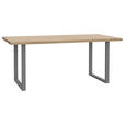 ESSTISCH in Metall, Holzwerkstoff 180/90/74 cm  - Eichefarben/Grau, Design, Holzwerkstoff/Metall (180/90/74cm) - Hom`in
