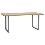 ESSTISCH in Metall, Holzwerkstoff 180/90/74 cm  - Eichefarben/Grau, Design, Holzwerkstoff/Metall (180/90/74cm) - Hom`in