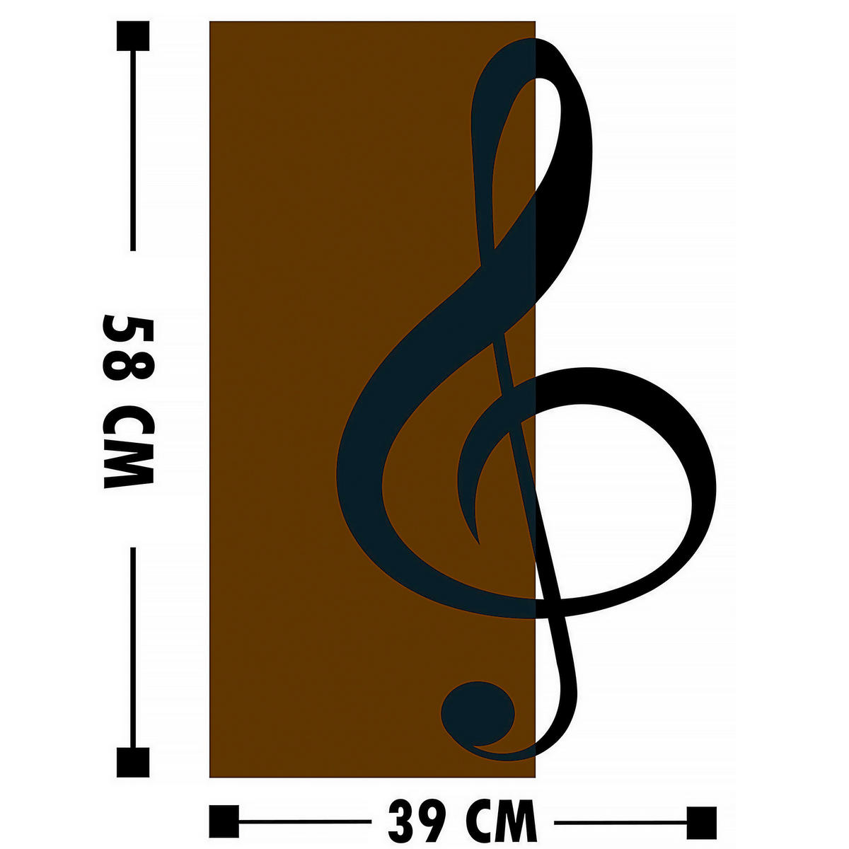 OBJEKTBILD 39/58 cm  - Schwarz/Braun, Basics, Holzwerkstoff (39/58cm)